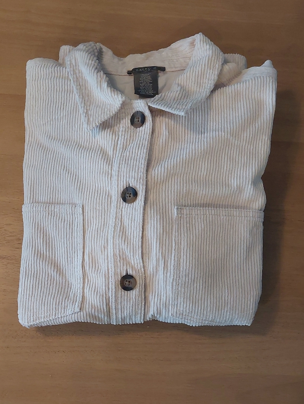 Matty M Cream Corduroy Shirt Jacket Xl
